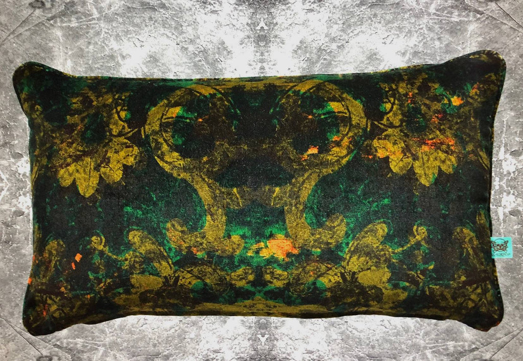 large green velvet cushion, green velvet cushions uk, dark green velvet cushion, velvet cushions made in england, dark green fabric for cushions, Fabric shop Derbyshire, Wirksworth Textiles 